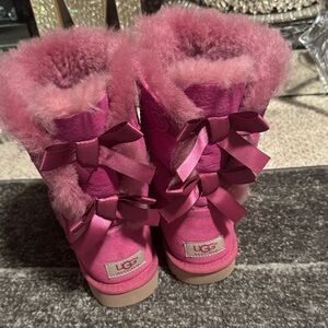 UGG Fuchsia Fluffy Bow Boots